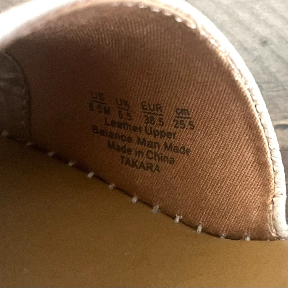 Franco‎ Sarto Womens 8.5 Espadrille Sandals Platform Beige Pink Leather EUC